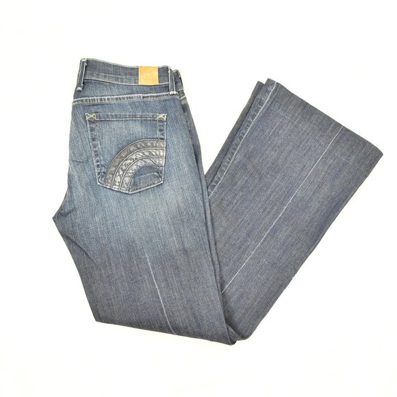 Lucky Brand Women's 8 x 29 Sundown Wide Leg Mid Rise Jeans Blue Inseam 30 inch - Picture 3 of 15